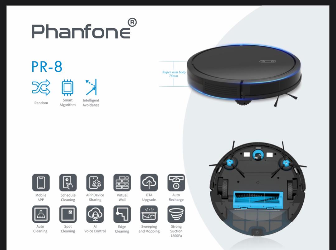 Robot Vacuum Cleaner, Smart Dynamic Navigation, 2-in-1 Sweep and mop, Wi-Fi, Super-Slim, 2000Pa Strong Suction, Quiet, Self-Charging Robotic Vacuum, for Hard Floors Only
